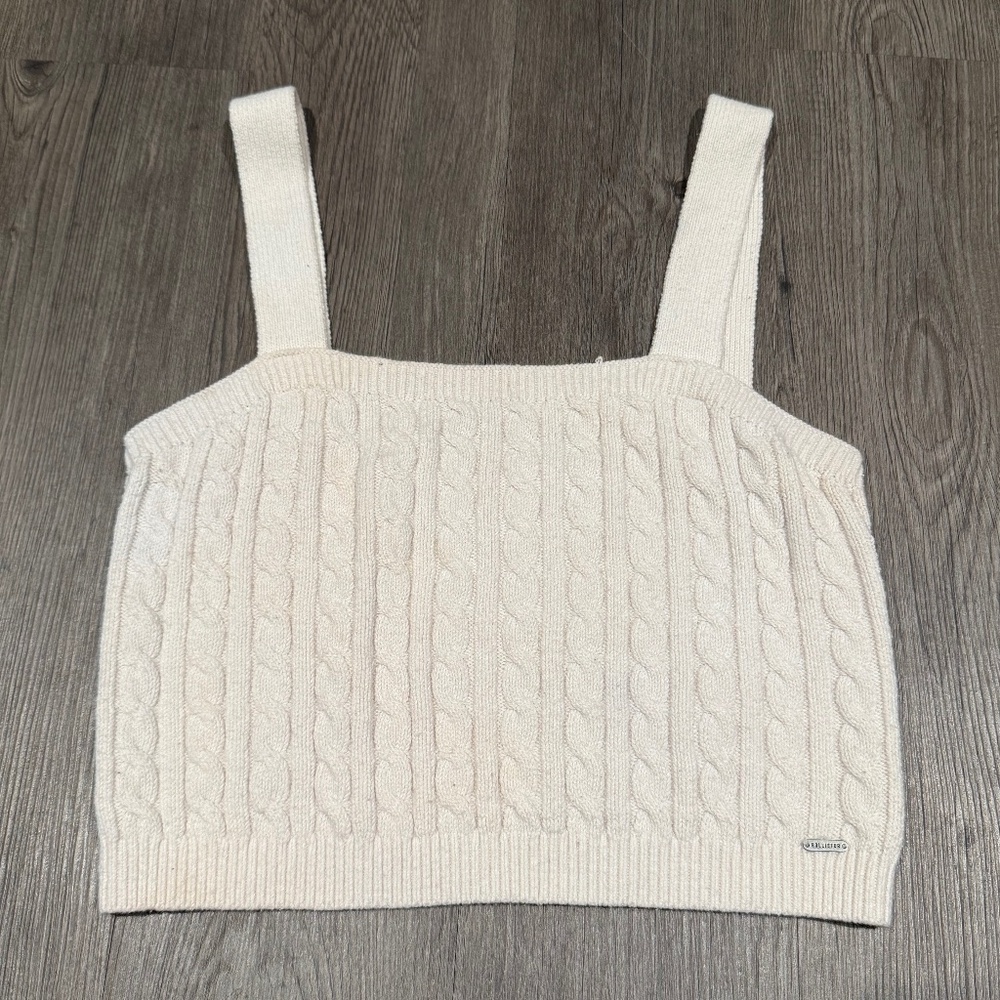 Hollister Cream Cable Knit Sweater Tank